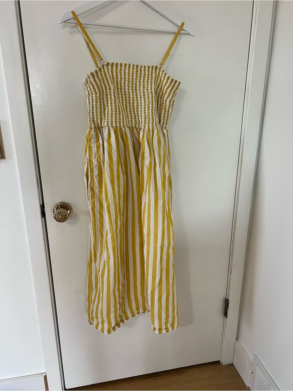 a new day Yellow & White Smocked Sundress